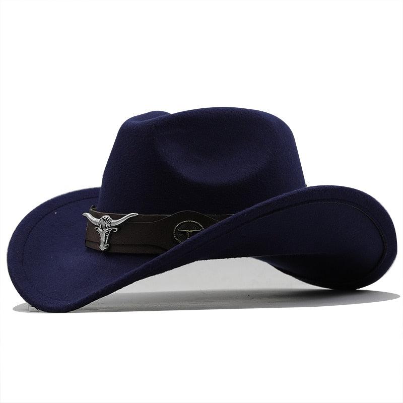 Classic Western Wide Brim Cowboy Hat - Unisex Fedora Style