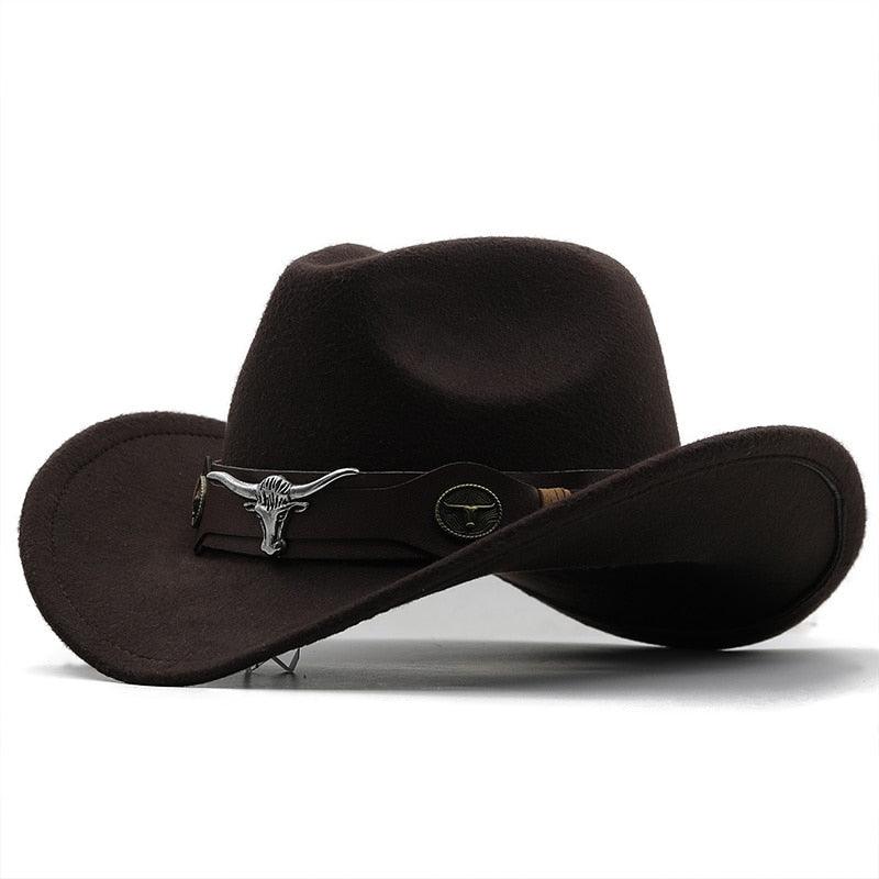 Classic Western Wide Brim Cowboy Hat - Unisex Fedora Style