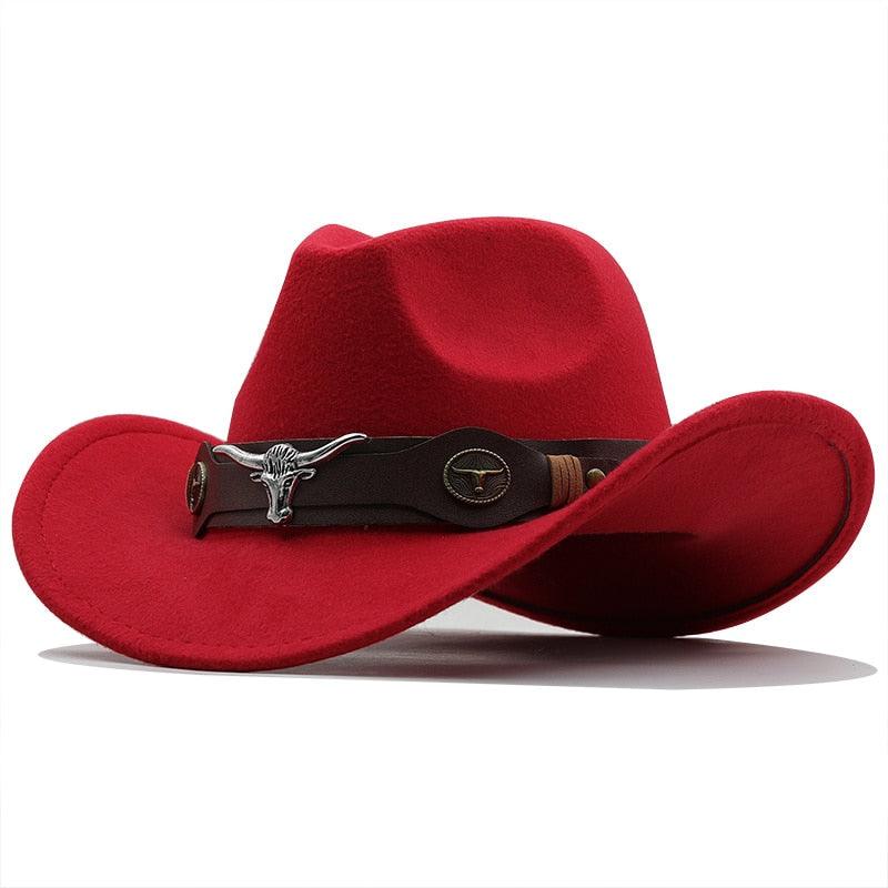 Classic Western Wide Brim Cowboy Hat - Unisex Fedora Style