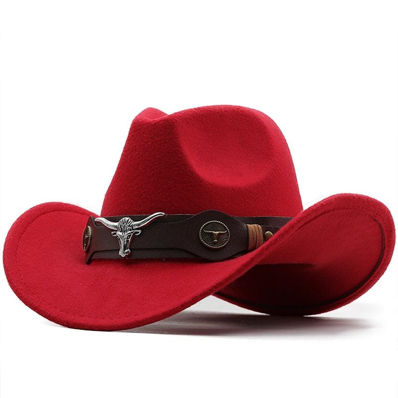Classic Western Wide Brim Cowboy Hat - Unisex Fedora Style