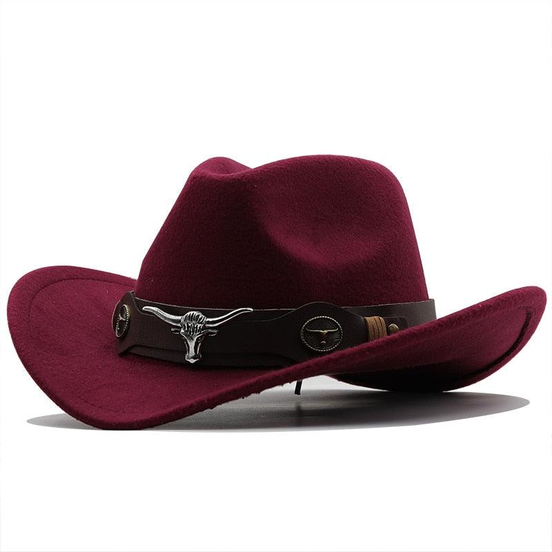 Classic Western Wide Brim Cowboy Hat - Unisex Fedora Style