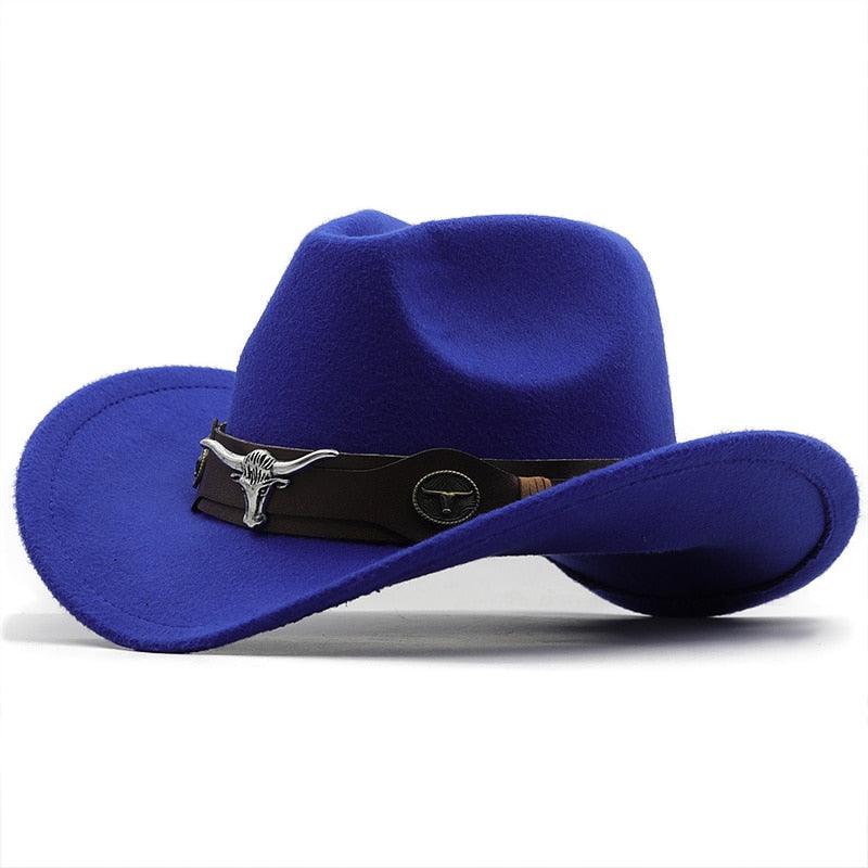 Classic Western Wide Brim Cowboy Hat - Unisex Fedora Style