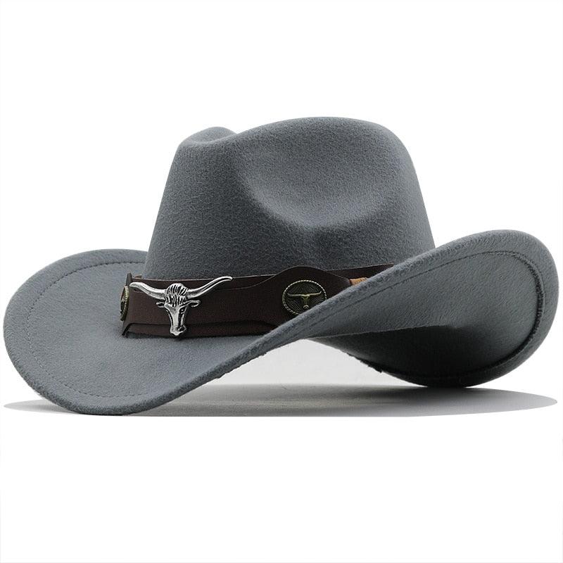 Classic Western Wide Brim Cowboy Hat - Unisex Fedora Style
