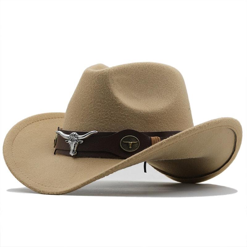 Classic Western Wide Brim Cowboy Hat - Unisex Fedora Style