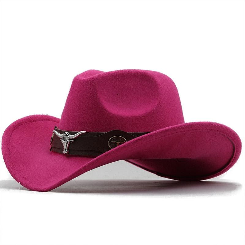 Classic Western Wide Brim Cowboy Hat - Unisex Fedora Style