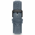 Slate Blue 22mm top-grain Italian leather watch strap with stainless steel buckle.