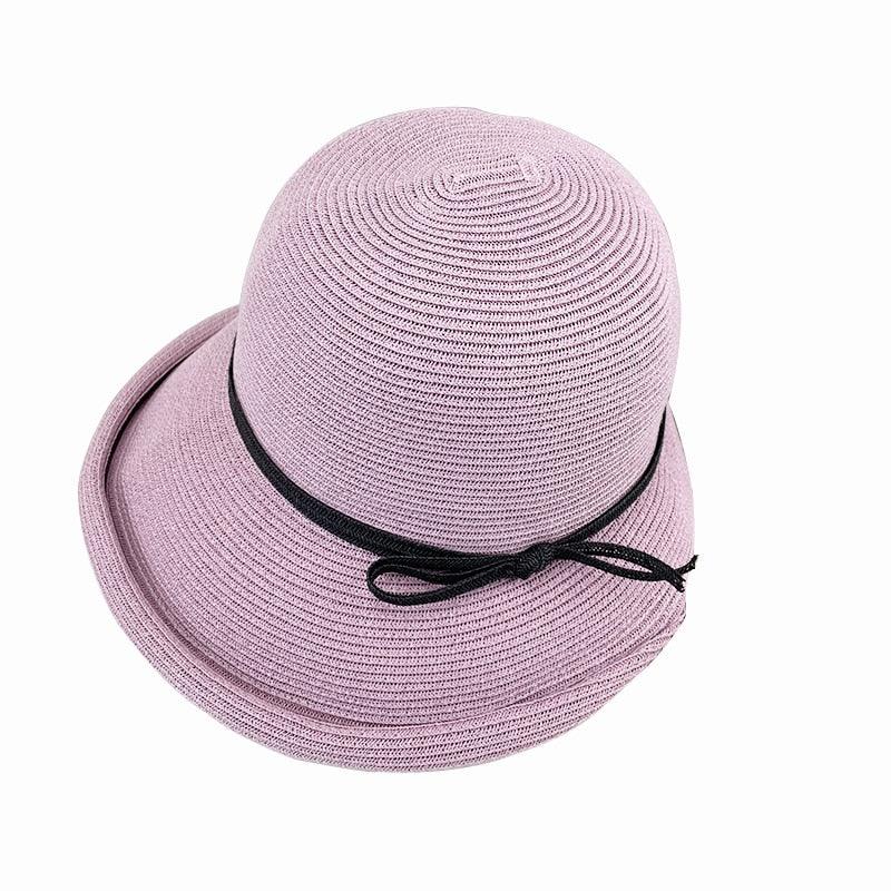 Women's Foldable Wide Brim Straw Hat Vintage Sun Hat for Travel