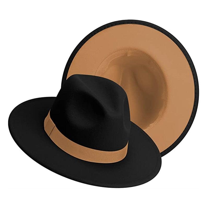 Classic Wide Brim Fedora Hat - Vintage Felt Hat