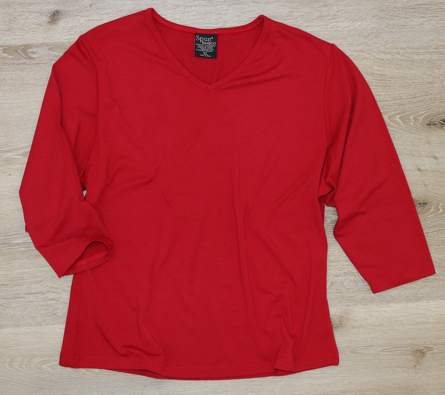 Women's Bamboo Viscose V-Neck 3/4 Sleeve T-Shirt