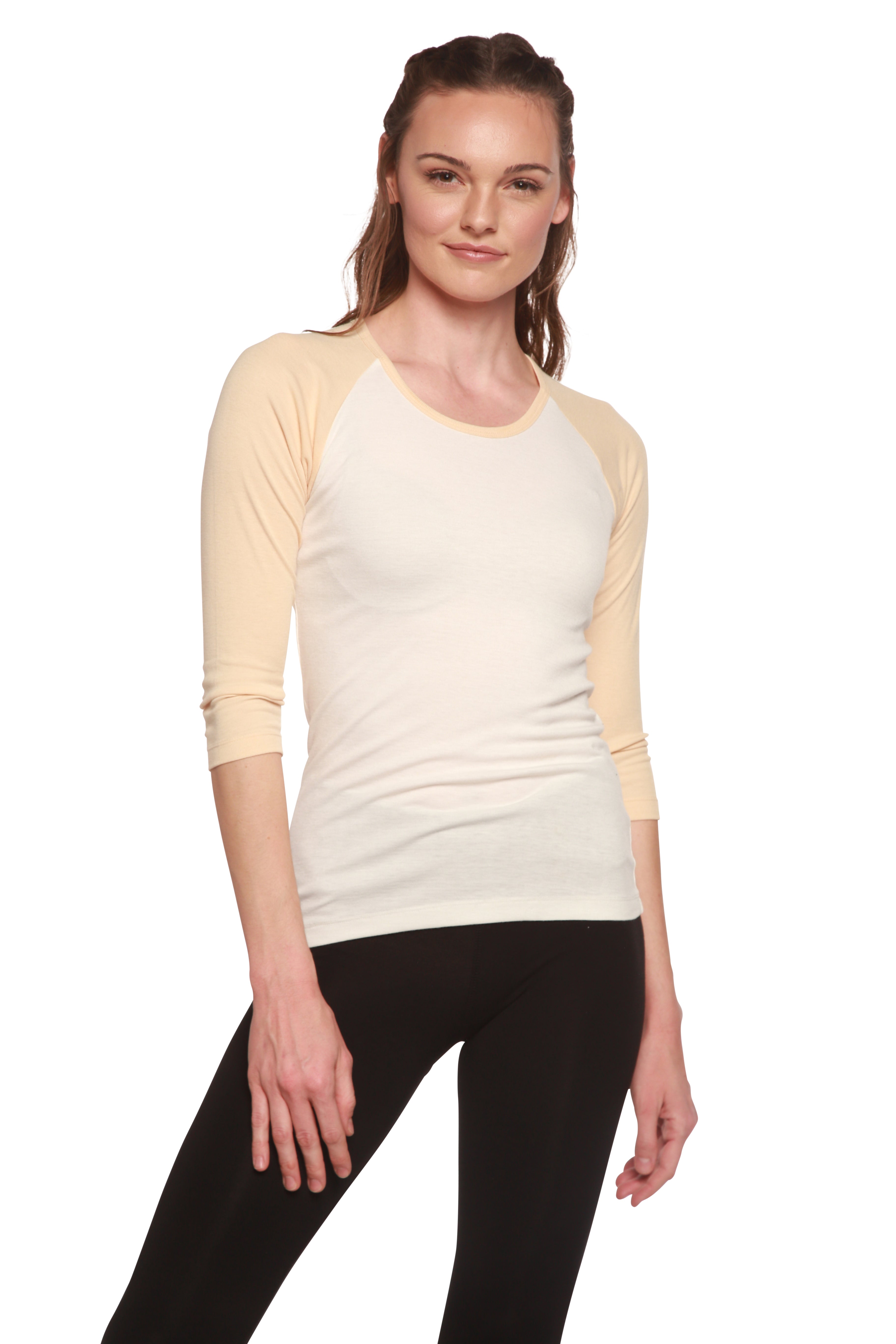 Women's Bamboo Viscose 3/4 Sleeve Baseball Tee
