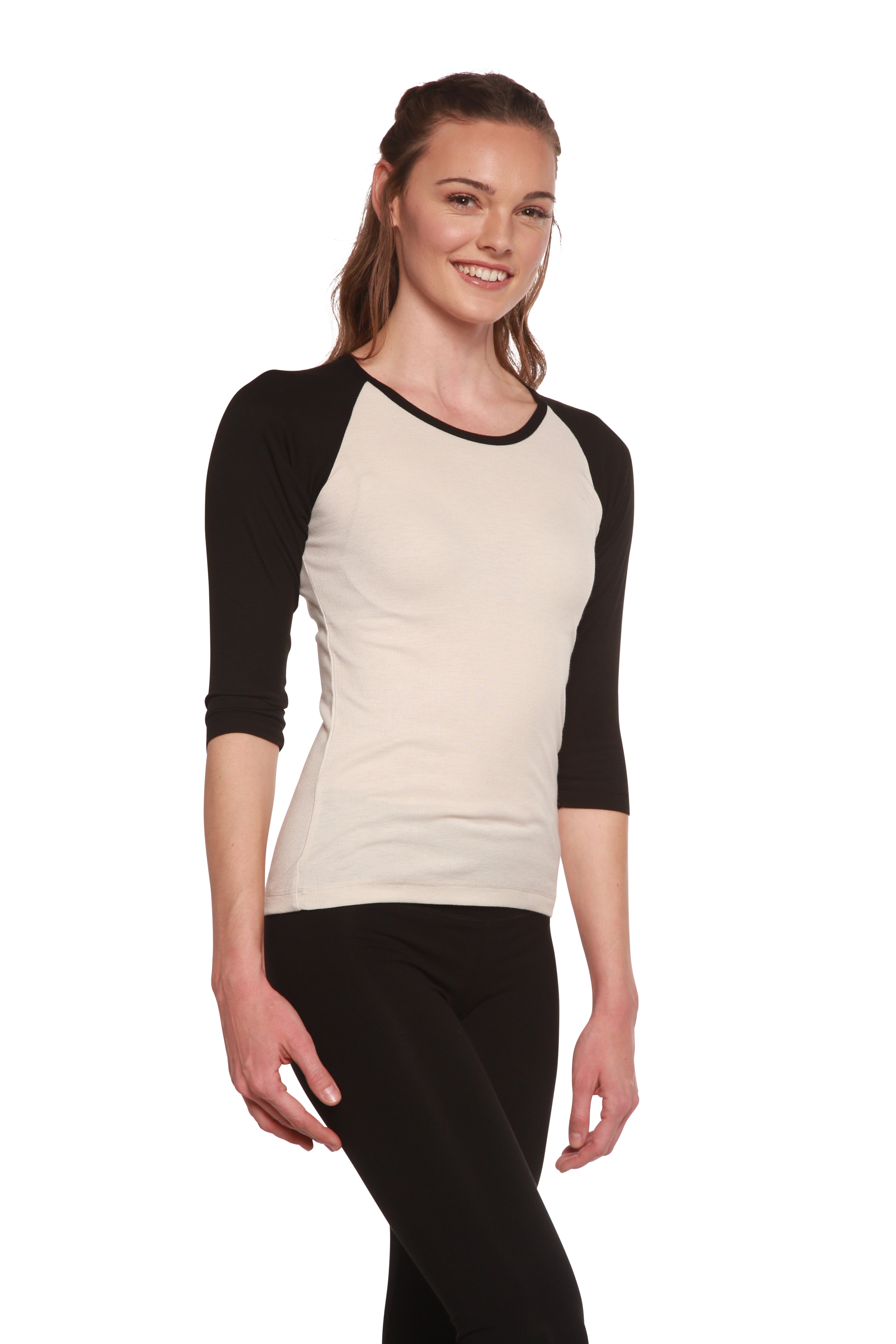 Women's Bamboo Viscose 3/4 Sleeve Baseball Tee