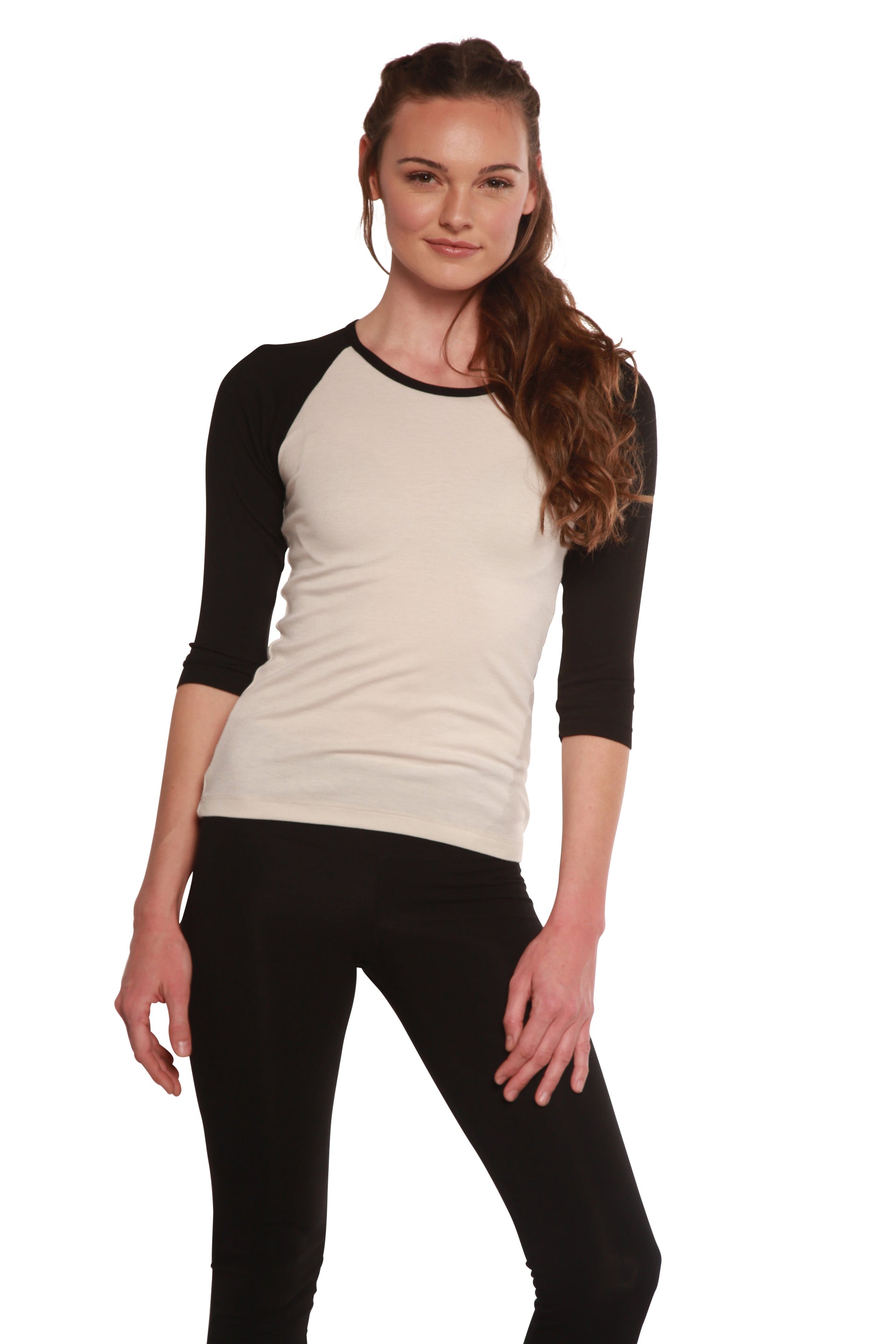 Women's Bamboo Viscose 3/4 Sleeve Baseball Tee