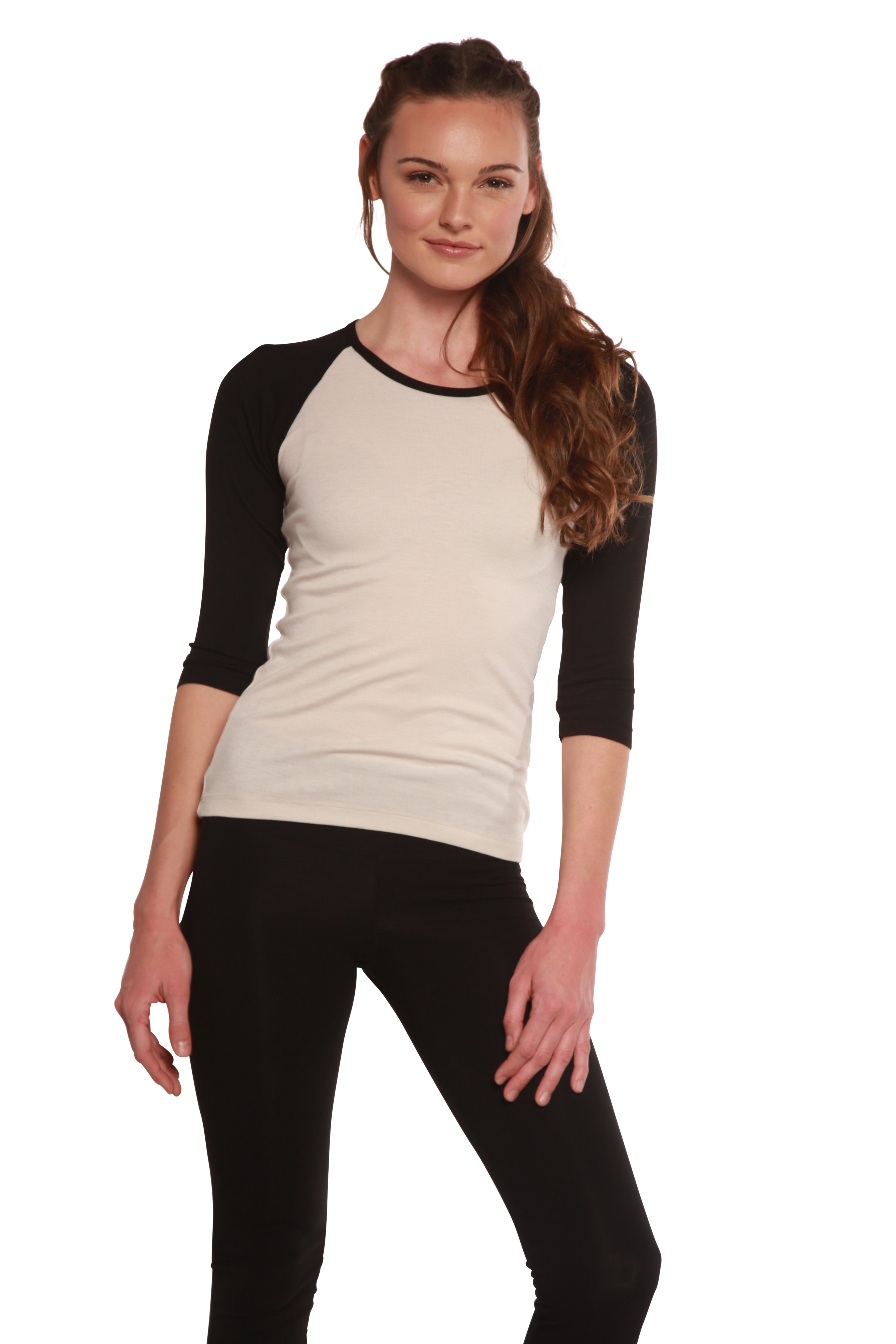 Women's Bamboo Viscose 3/4 Sleeve Baseball Tee