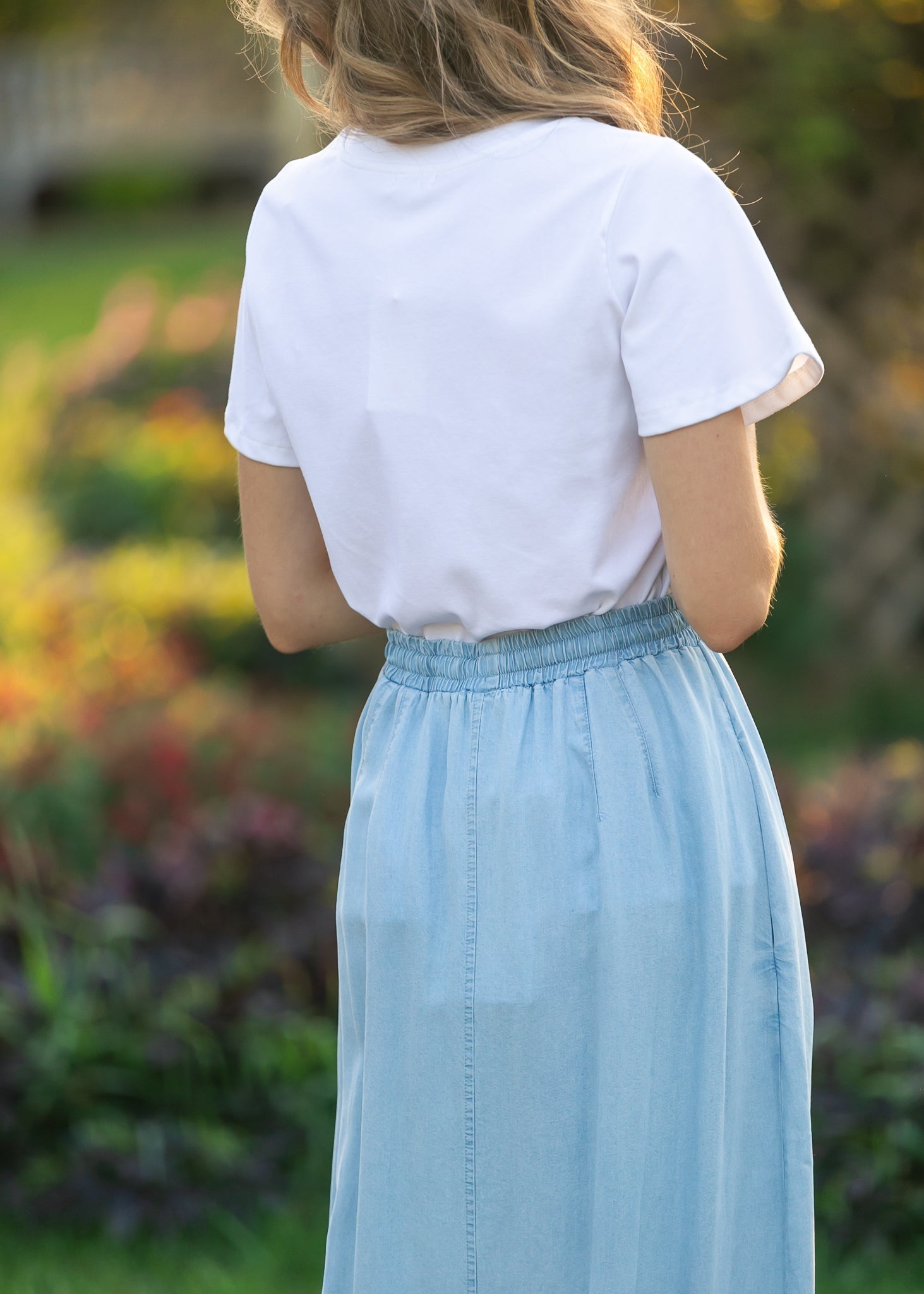 Cleo Chambray Tie Maxi Skirt | Denim A-Line