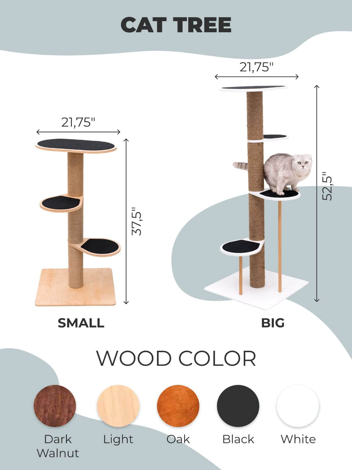 Cat Climbing Tower with Sisal Scratching Post and Lounging Stairs