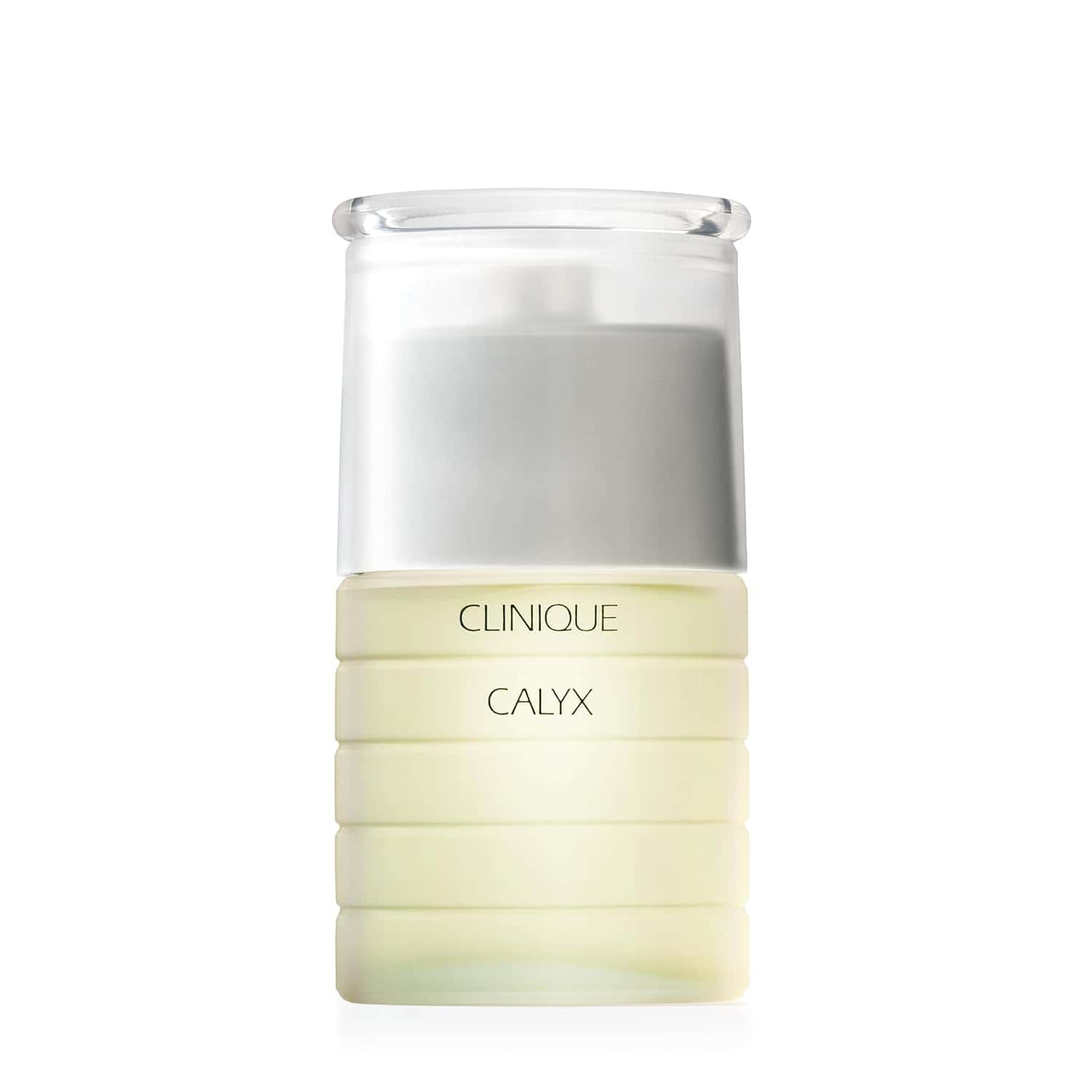 Clinique Calyx Eau de Parfum spray bottle with pale yellow liquid