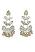Beautiful two-tone silver and gold plated earrings for women