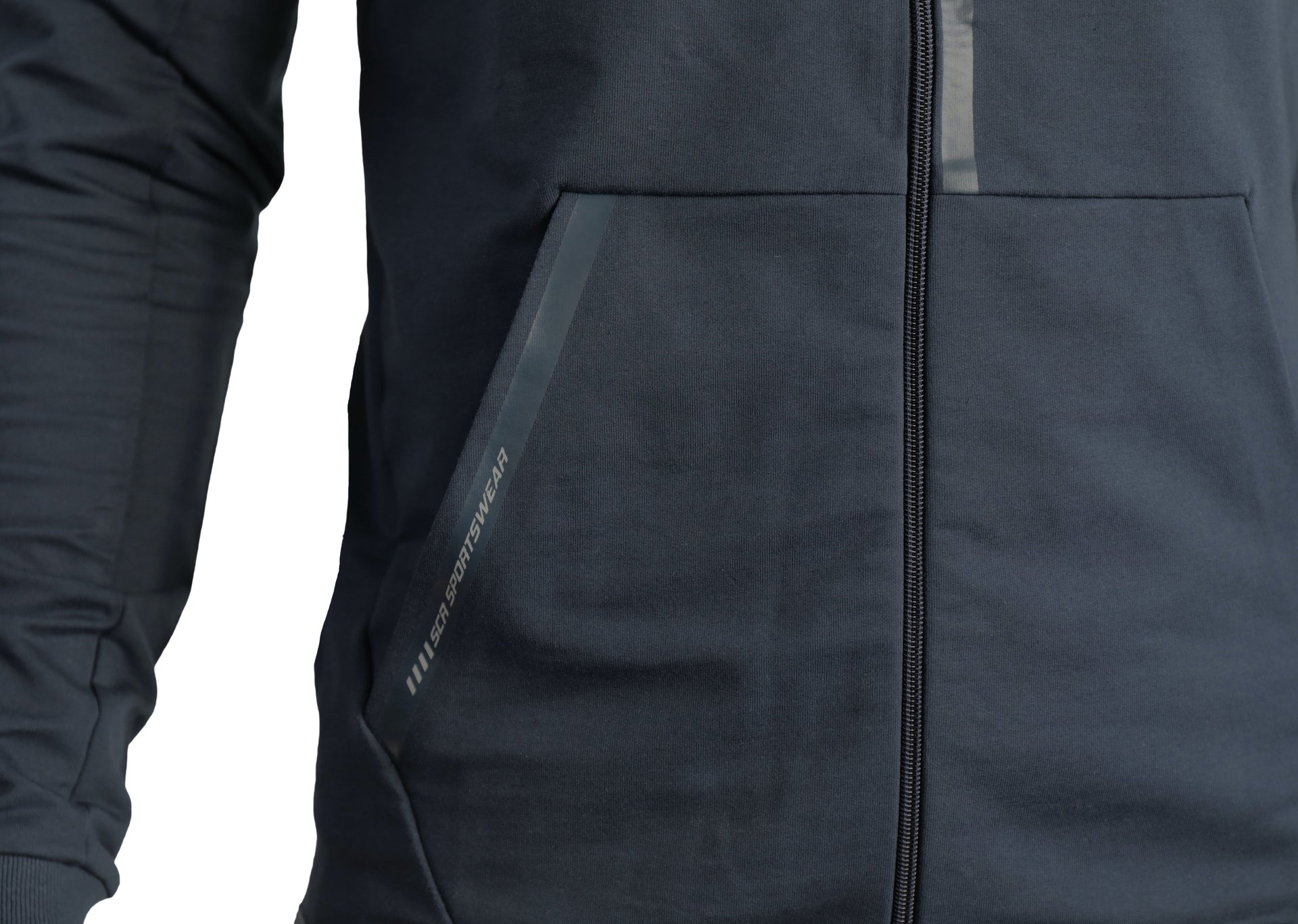 Mens Slim Fit Full-Zip Hooded Sweatshirt in Heather Grey - Image 10