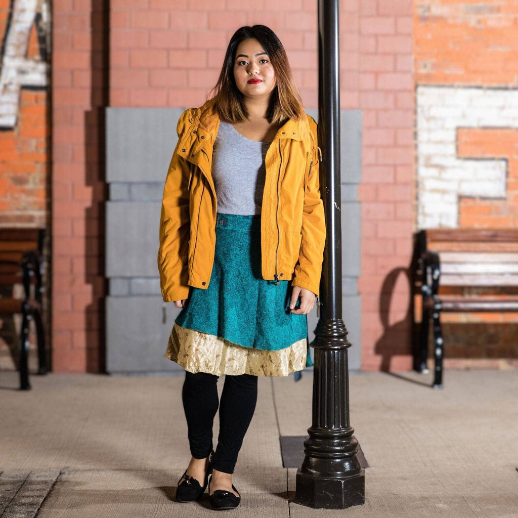 Mini Sari Wrap Skirt - Reclaimed Fabric Adjustable Knee-Length