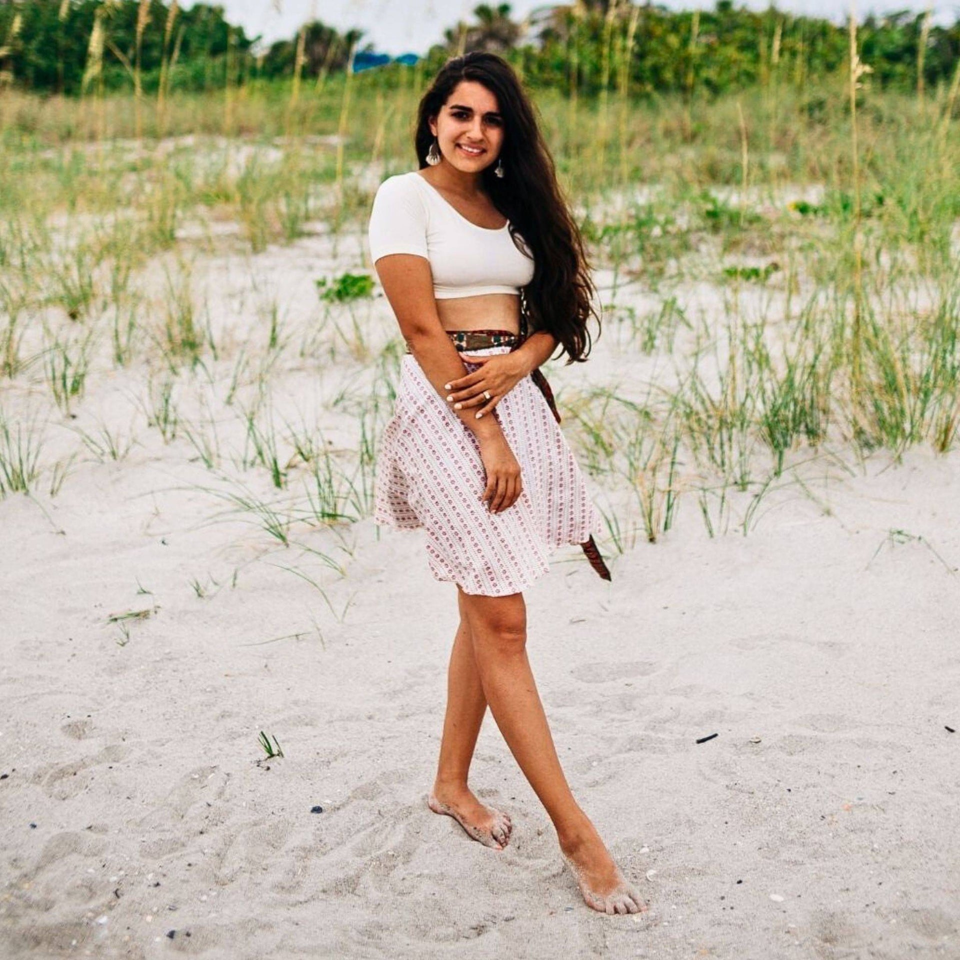 Mini Sari Wrap Skirt - Reclaimed Fabric Adjustable Knee-Length