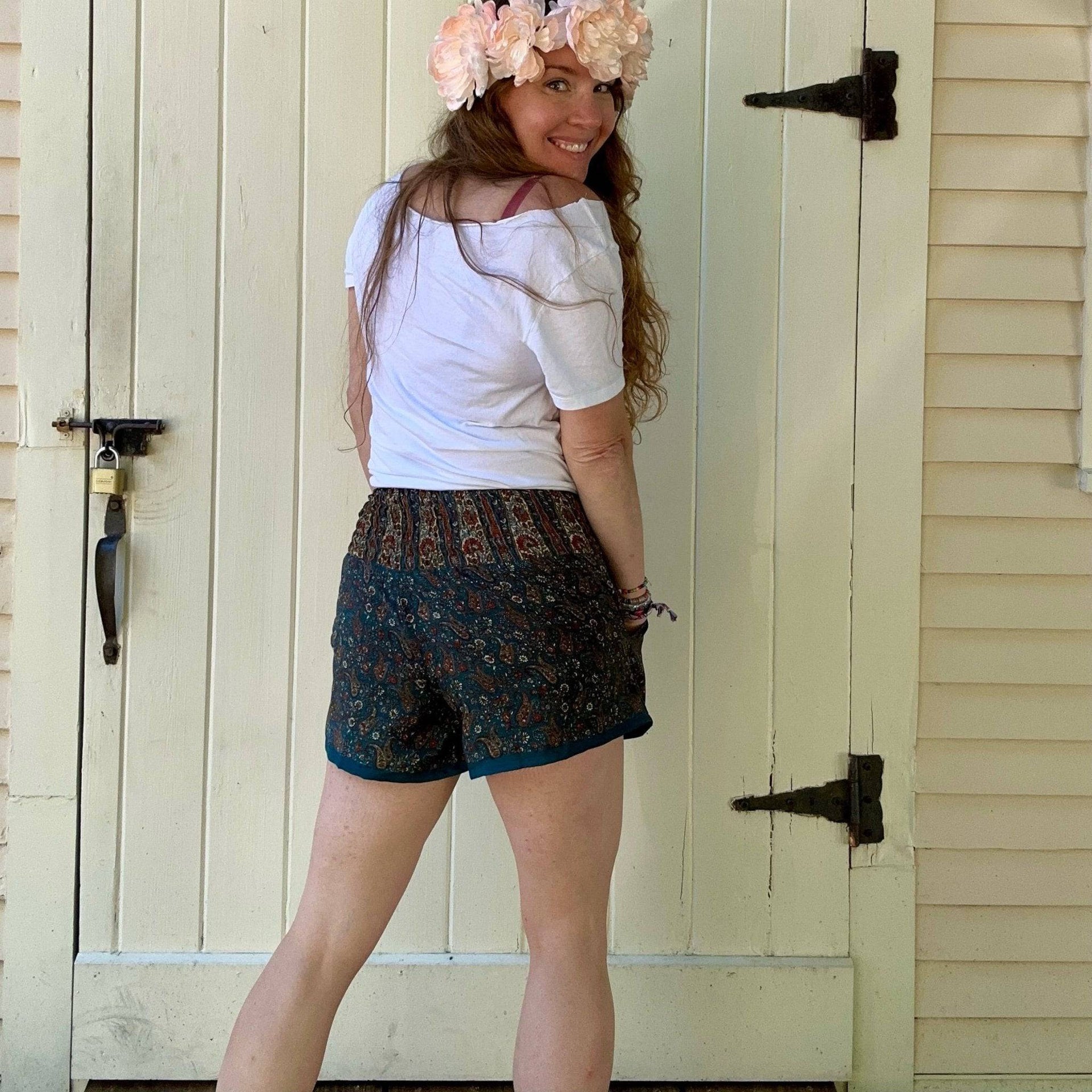 Laurel Canyon Lounge Shorts - Bohemian Inspired Jogger Shorts
