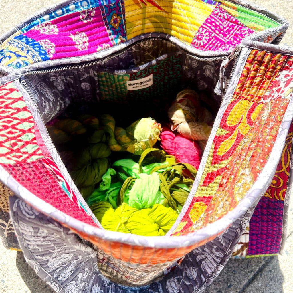 Quilted Cotton and Polyester Tote Bag for Everyday Essentials