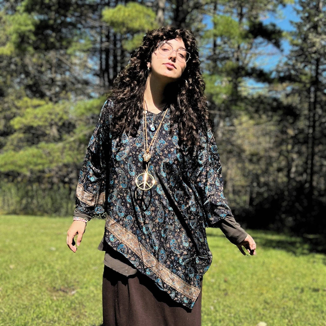 Upcycled Sari Hooded Poncho: Eco-Friendly Bohemian Fall Layer