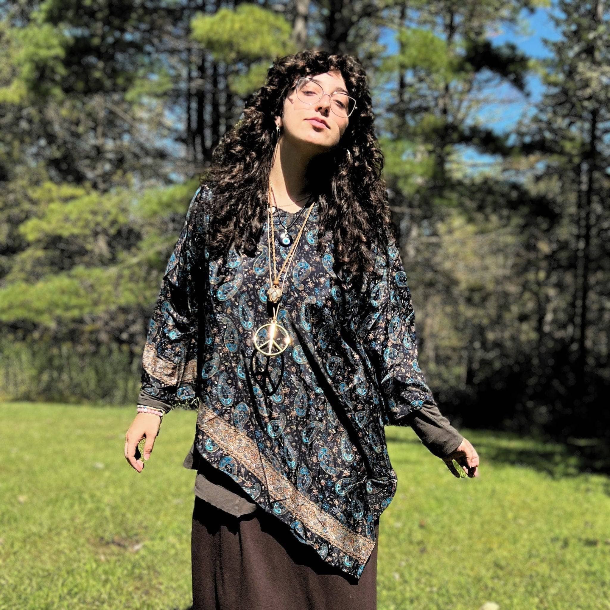 Upcycled Sari Hooded Poncho: Eco-Friendly Bohemian Fall Layer
