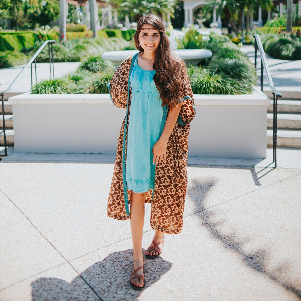 Amara Long Sari Duster Lightweight Layering Piece