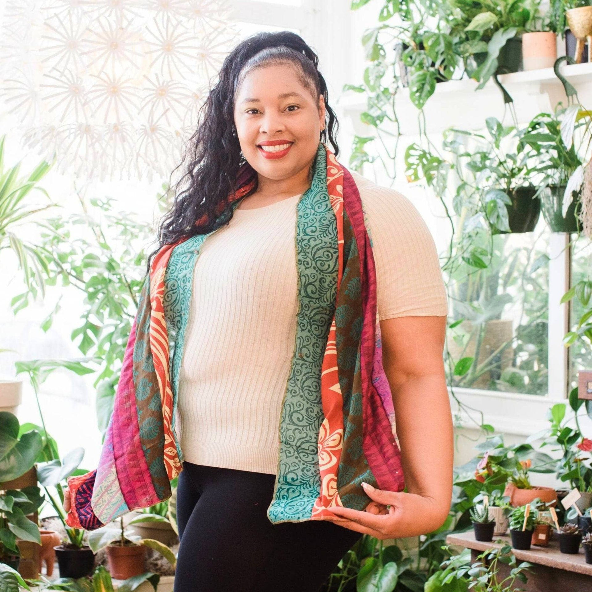 The Original Medley Silk Sari Scarf: Vibrant Boho Long Wrap