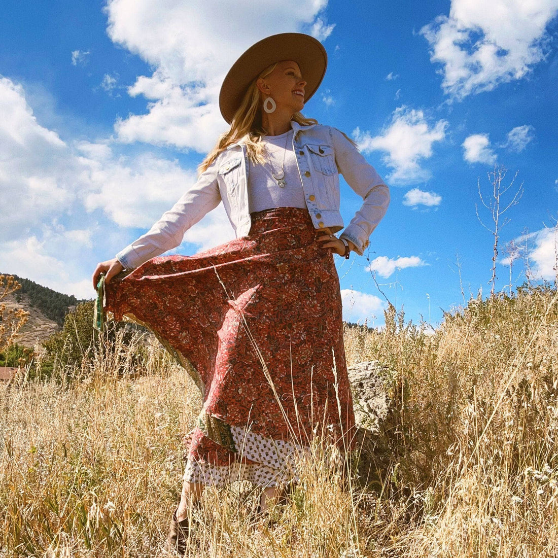 Original Recycled Sari Wrap Skirt: Adjustable Reversible Boho Style