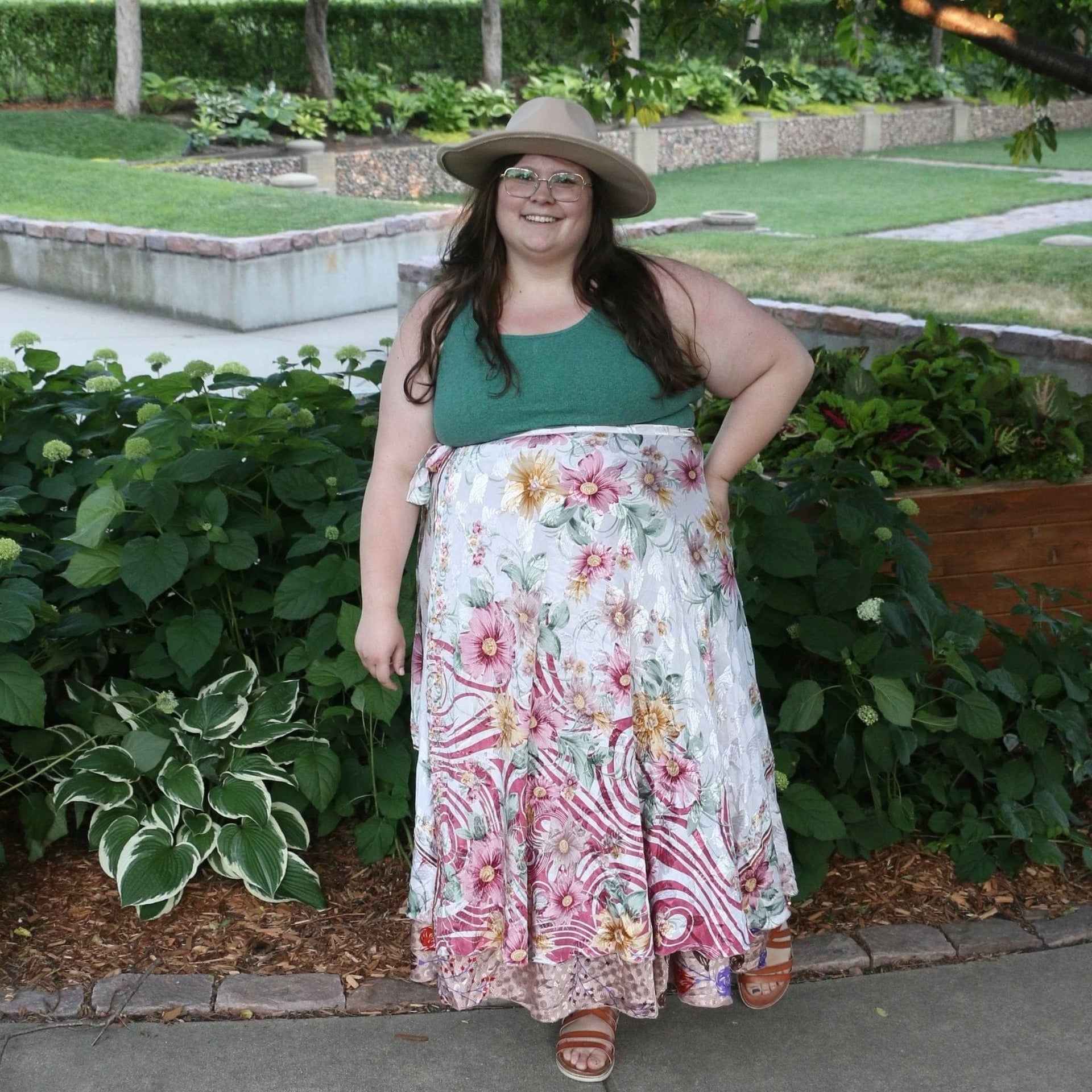 Original Recycled Sari Wrap Skirt: Adjustable Reversible Boho Style