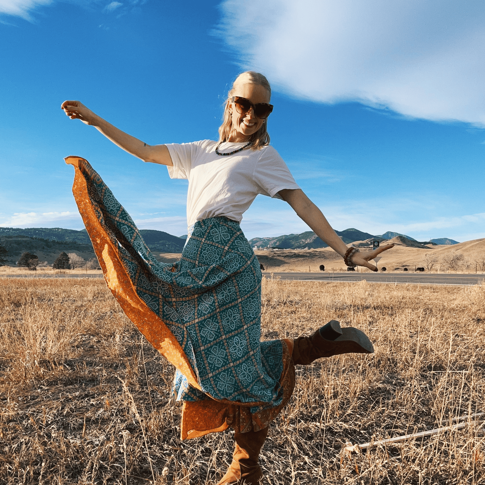 Original Recycled Sari Wrap Skirt: Adjustable Reversible Boho Style