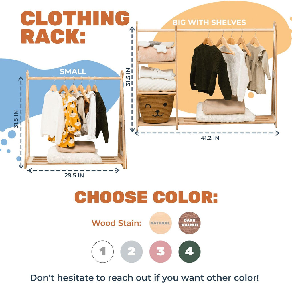 Teepee Clothing Rack for Kids - Eco-Friendly Nursery Decor