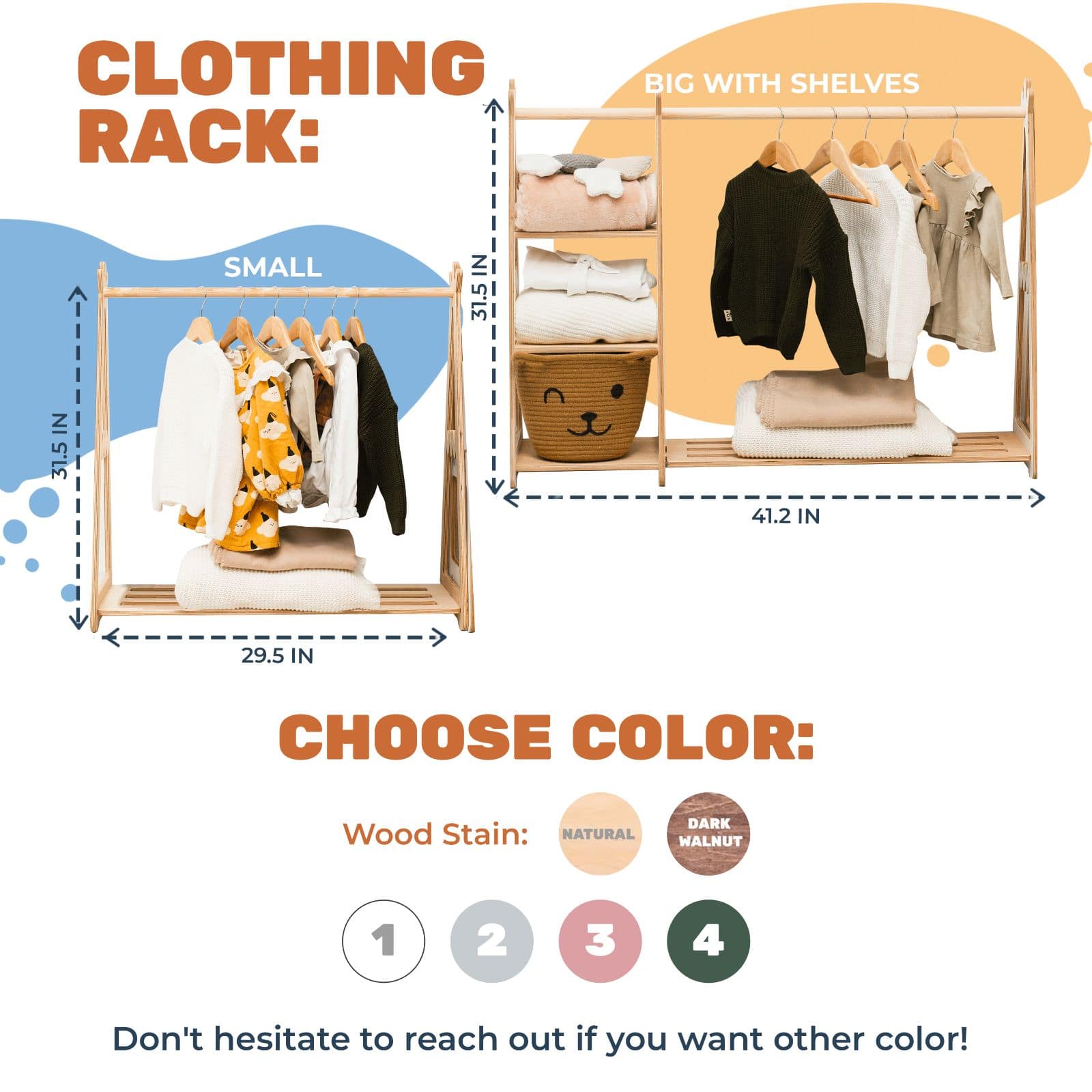 Teepee Clothing Rack for Kids - Eco-Friendly Nursery Decor
