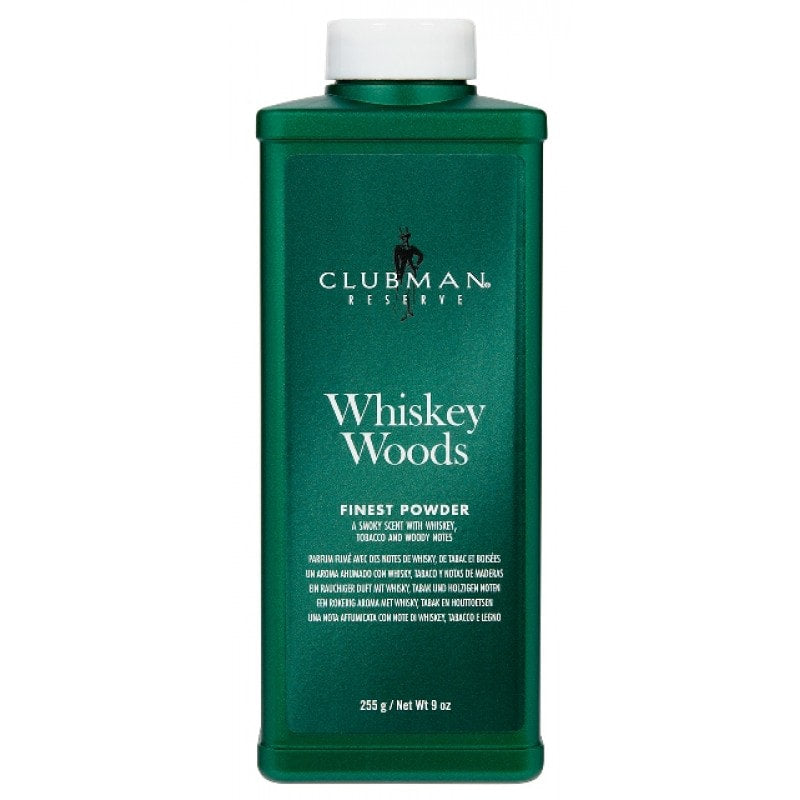 Clubman Reserve Whiskey Woods Talc Powder 9oz bottle