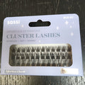 Close up of Cluster Lashes 01, showing natural volume and individual lash segments