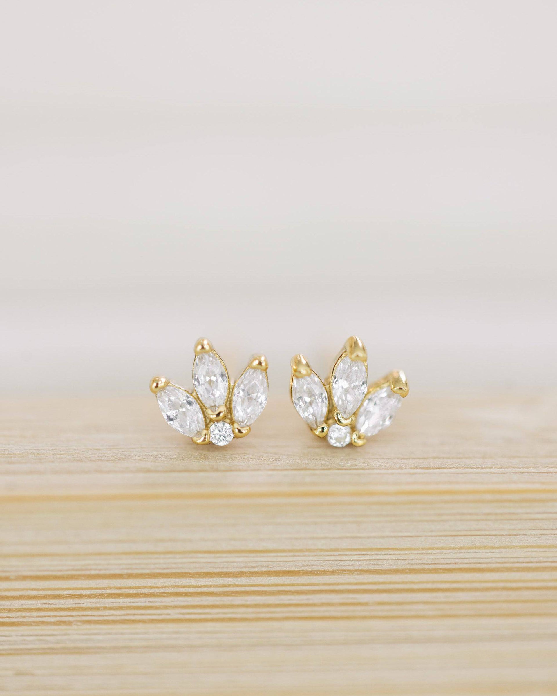 Crystal Flower Studs