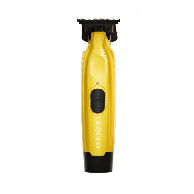 Cocco Hyper Veloce Pro Trimmer in vibrant yellow with charging base