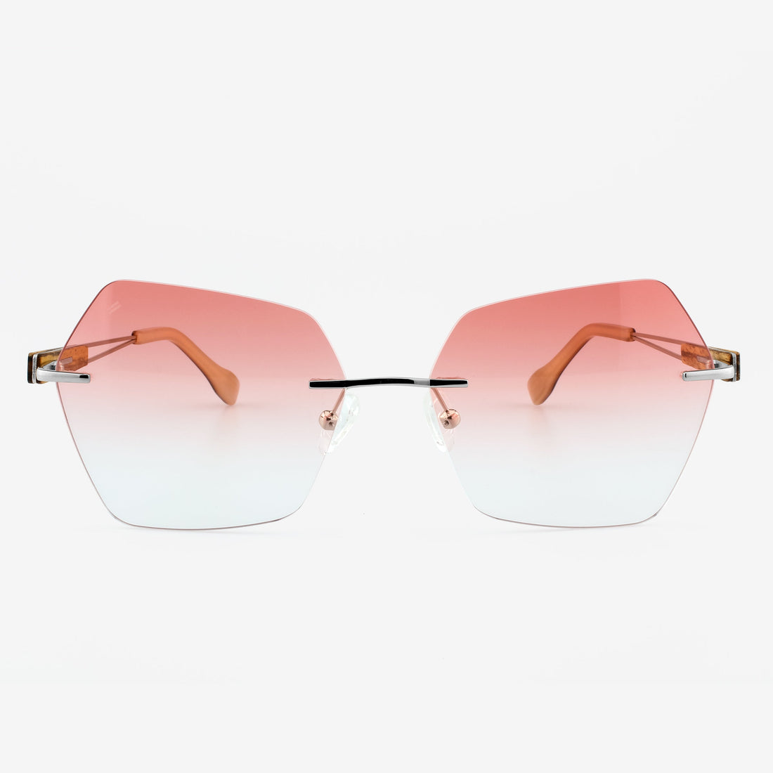 Cocoa Geometric Metal & Wood Sunglasses - Modern Unisex Shades