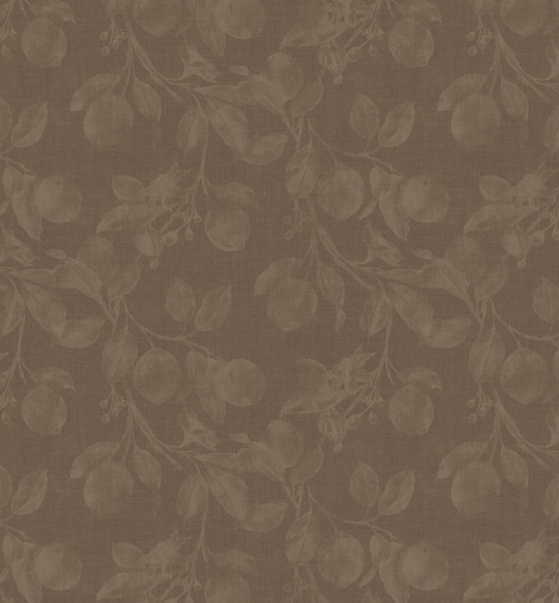Monica's Orchard Botanical Floral Wallpaper in Dark Brown Espresso