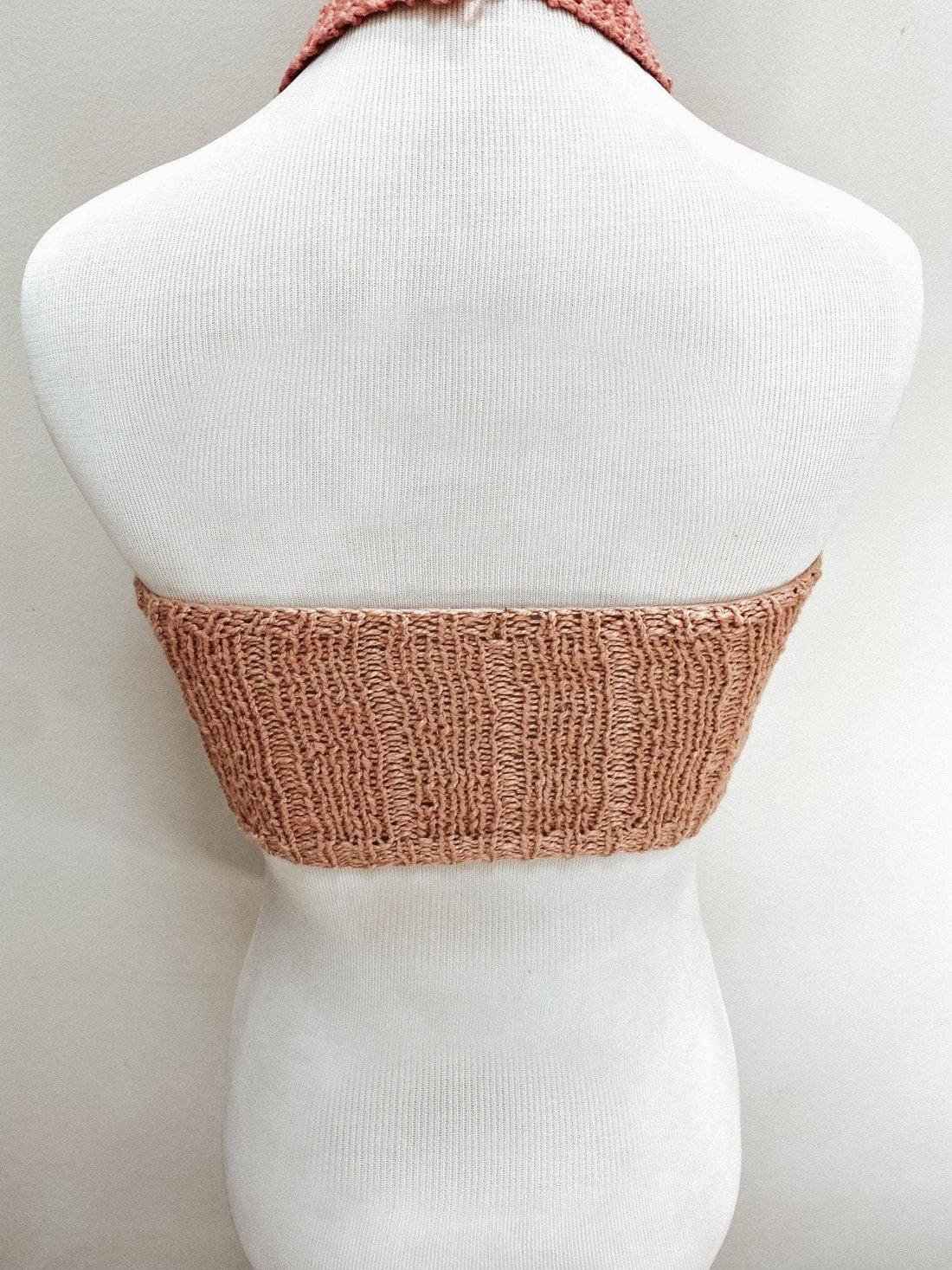 Coconut Tree Knit Bralette Pattern - Bohemian Halter Crop Top