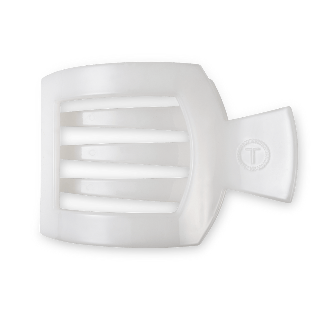 Coconut White Large Flat Square Hair Clip