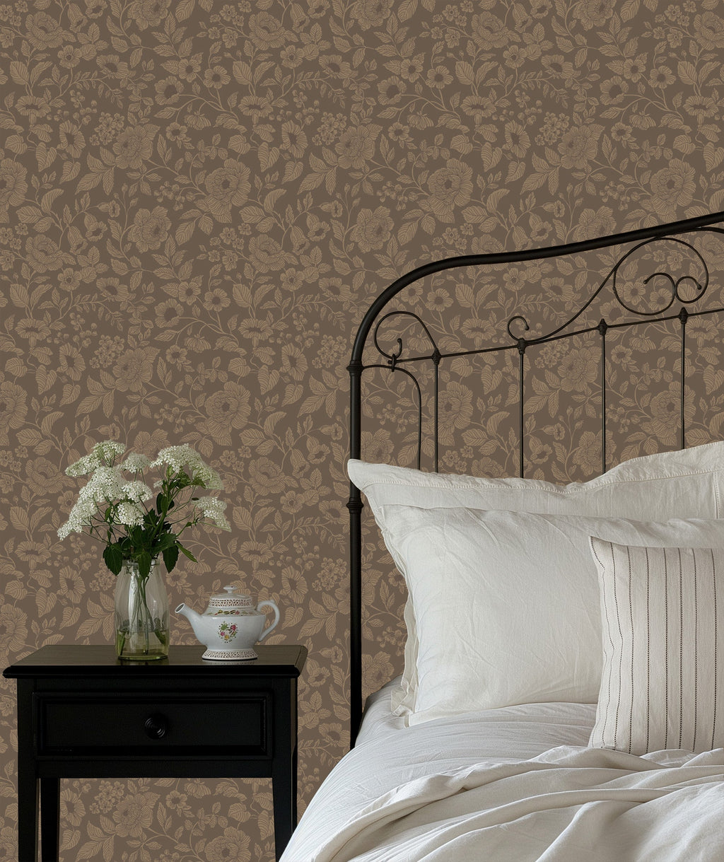Lorraine Floral Peel and Stick Wallpaper by Daphne and Sage