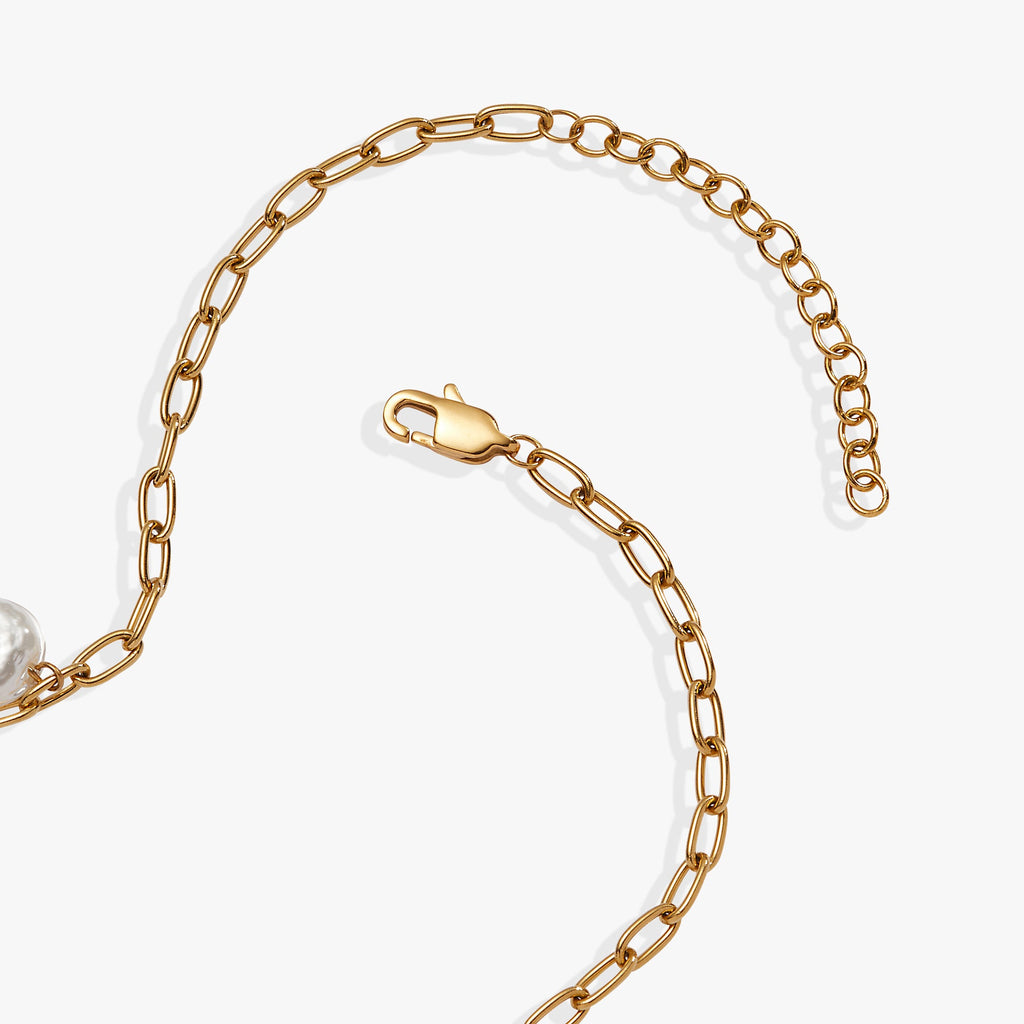 Genuine Freshwater Coin Pearl Shaky Necklace with Adjustable Chain