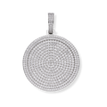 Coin Medallion Round Dog Tag Pendant in 925 Sterling Silver