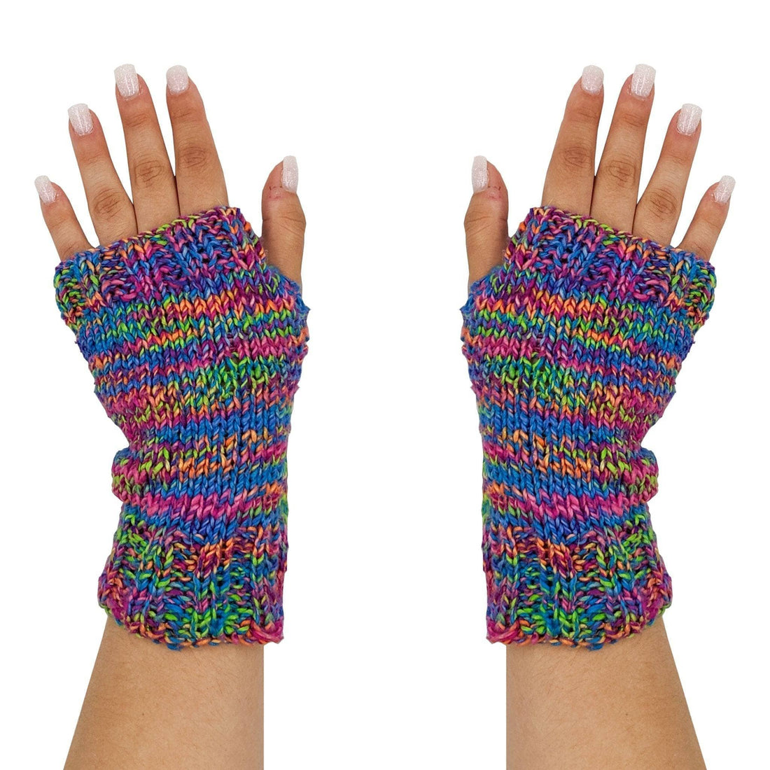 Colorful Fingerless Mitts Knitting and Crochet Kit