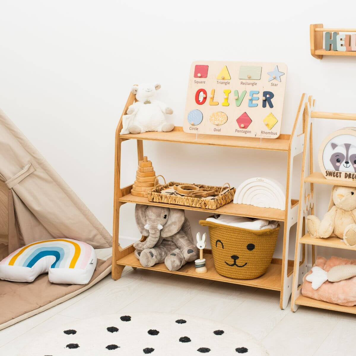 Wooden Educational Name Puzzle Board for Kids - Minimalist Decor