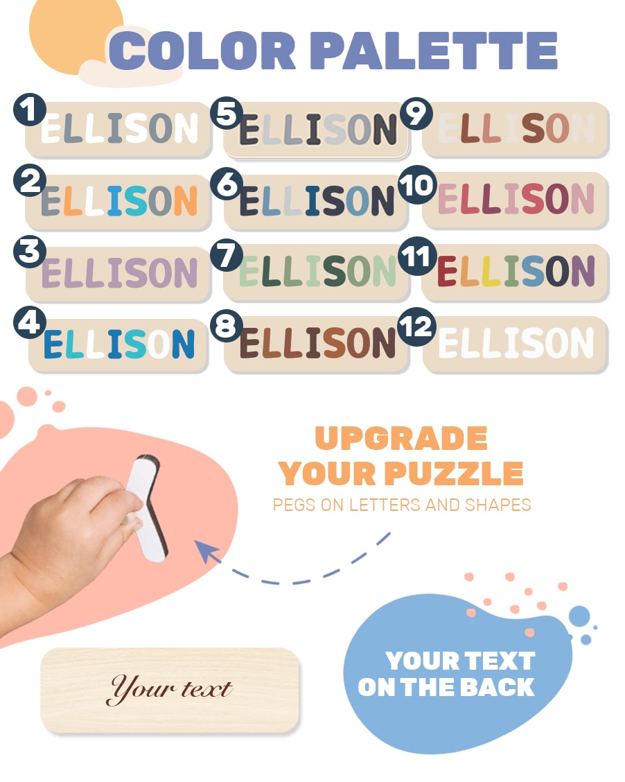 Custom Boat Name Puzzle for Toddlers Educational Wooden Gift