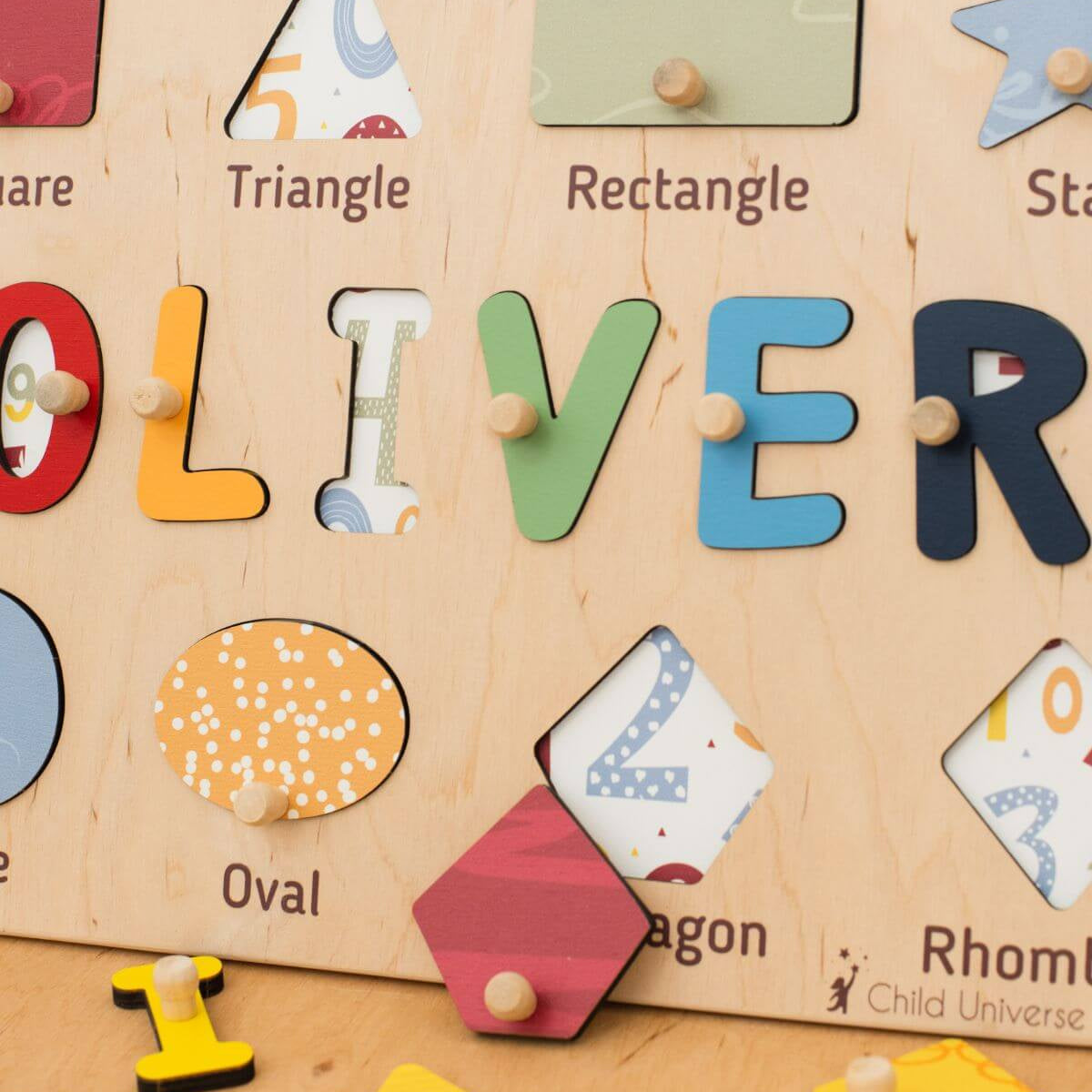 Wooden Educational Name Puzzle Board for Kids - Minimalist Decor